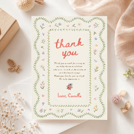 Klein Liefdesbeestje Wilde Bloem Baby Shower Bedankkaart