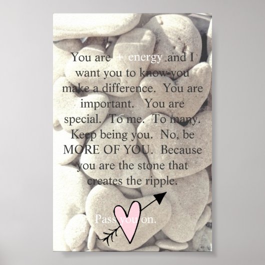 Klein liefdescanvas voor mensen met positieve ener poster (Voorkant)