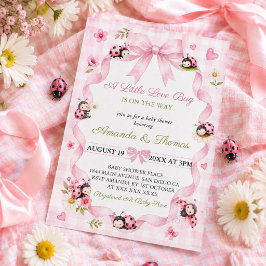 Klein liefdeskevertje meisje babyshower kaart