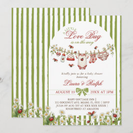 Klein liefdeskevertje meisje babyshower kaart