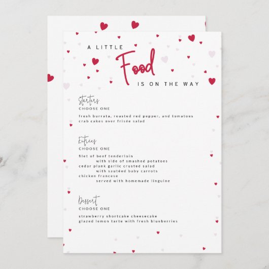 Klein liefje - Baby shower van Valentijns Menu (Voorkant / Achterkant)