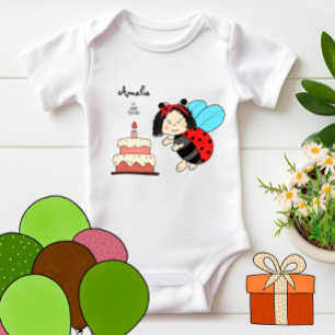 Klein lieveheersbeestje met cake romper