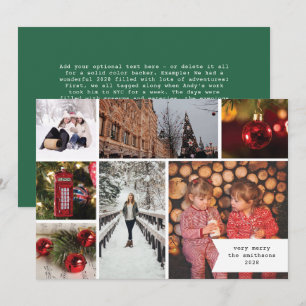 Klein lint multi foto groene kerst feestdagenkaart
