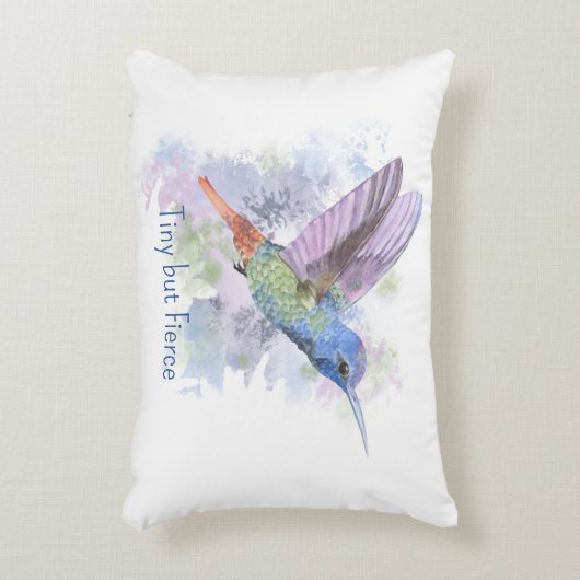 Klein maar fel citaat Whimsical Rufous Kolibrie Accent Kussen (Voorkant(Verticaal))