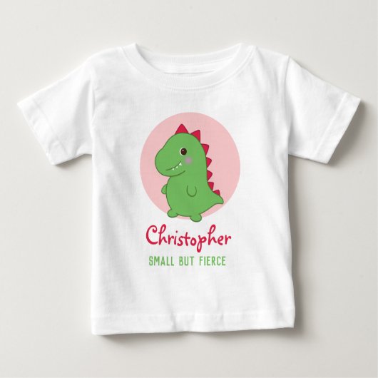 Klein maar fel | Grappige Schattigee Dino Chibi T- (Voorkant)