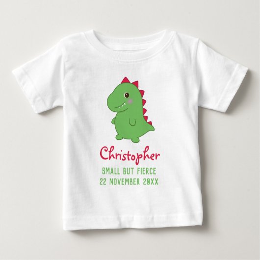 Klein maar fel | Grappige Schattigee Dino Chibi T- (Voorkant)