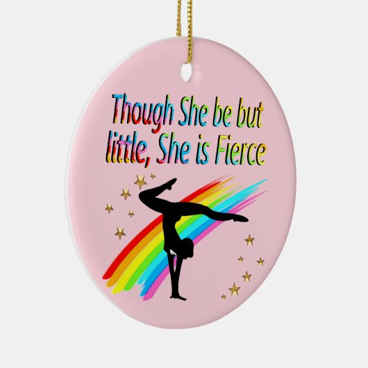 KLEIN MAAR FELLE GYMNAST MEISJE ONTWERP KERAMISCH ORNAMENT (Rechts)