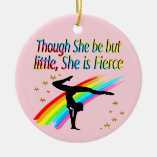 KLEIN MAAR FELLE GYMNAST MEISJE ONTWERP KERAMISCH ORNAMENT