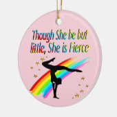 KLEIN MAAR FELLE GYMNAST MEISJE ONTWERP KERAMISCH ORNAMENT (Links)