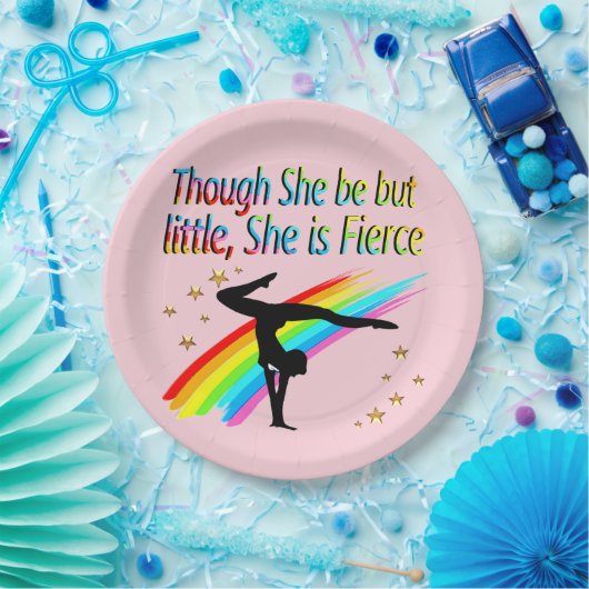 KLEIN MAAR FELLE GYMNAST MEISJE ONTWERP PAPIEREN BORDJE (Feest)