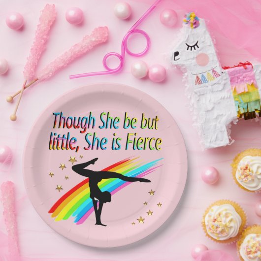 KLEIN MAAR FELLE GYMNAST MEISJE ONTWERP PAPIEREN BORDJE (Feest)