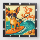 Klein maar krachtig surfen vierkante klok (Voorkant)