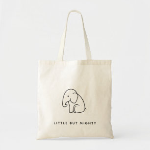 Klein maar machtig   Minimalistische Elephant Line Tote Bag