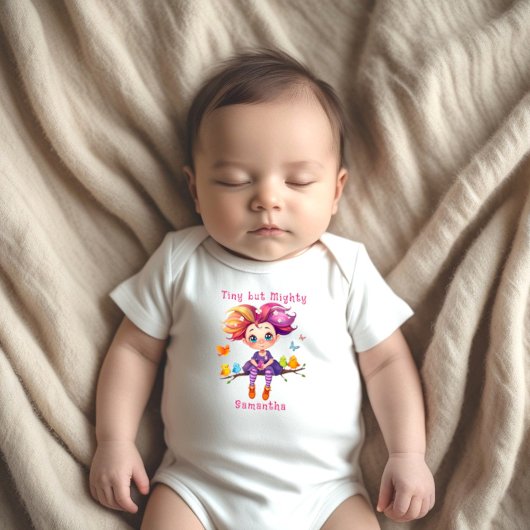 Klein maar Mooi Regenboog Pixie met Vogel Vrienden Romper