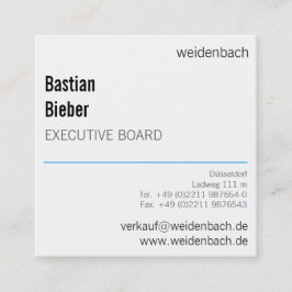 Klein maar vet vierkante visitekaartje