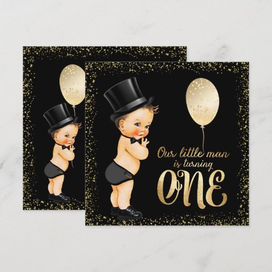 Klein Man 1e verjaardag Kaart (Voorkant / Achterkant)