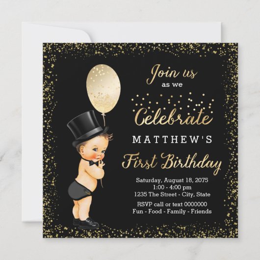 Klein Man 1e verjaardag Kaart (Achterkant)