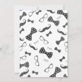 Klein Man 1e Verjaardag Uitnodiging Mustache Party (Achterkant)