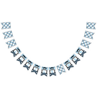 Klein man baby blauw navy boy baby shower vlaggetjes