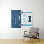 Klein Man Baby shower Achtergrond, Navy, Baby Blue Wandkleed (In Situ (horizontaal))