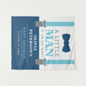 Klein Man Baby shower Achtergrond, Navy, Baby Blue Wandkleed (Voorkant (horizontaal))