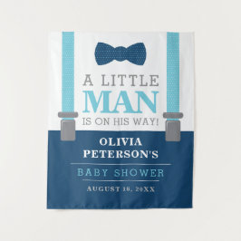 Klein Man Baby shower Achtergrond, Navy, Baby Blue Wandkleed