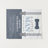 Klein Man Baby shower Achtergrond, Navy, Grijs Wandkleed (Voorkant (horizontaal))