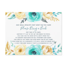 Klein Man Baby shower Breng een Boek Kaart