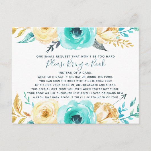 Klein Man Baby shower Breng een Boek Kaart (Voorkant)