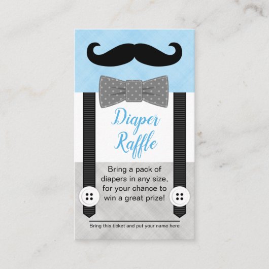 Klein man baby shower luidop kaartje blauw informatiekaartje (Voorkant)