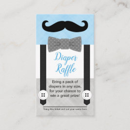 Klein man baby shower luidop kaartje blauw informatiekaartje