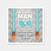 Klein Man Baby shower Papier Servet Bow Stropdas B (Voorkant)