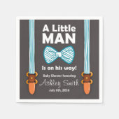 Klein Man Baby shower Papier Servet Bow Stropdas B (Voorkant)