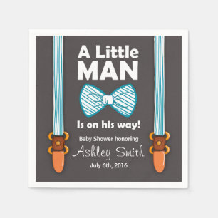 Klein Man Baby shower Papier Servet Bow Stropdas B
