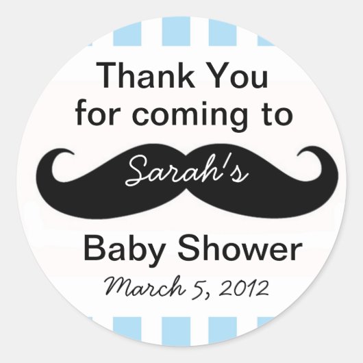 Klein Man Baby shower partij Favor Stickers cadeau (Voorkant)