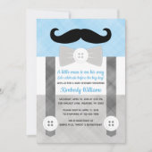 Klein man baby shower uitnodiging jongen plaid bla (Voorkant)