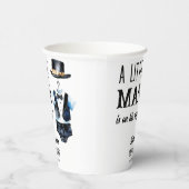 Klein man baby shower zwarte smoking monogrammed papieren bekers (Rechts)