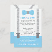 Klein Man bedankje, baby blauw, grijs Bedankkaart (Voorkant / Achterkant)