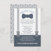 Klein Man bedankje, blauw, grijs Bedankkaart (Voorkant / Achterkant)