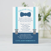 Klein Man bedankje, blauw, grijs Bedankkaart (Staand voorkant)