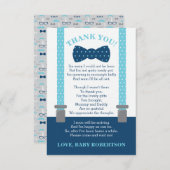 Klein Man bedankje, blauw, grijs Bedankkaart (Voorkant / Achterkant)