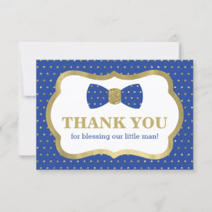 Klein Man Bedankt Card, Royal Blue, Gold