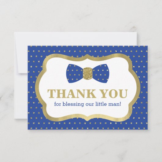 Klein Man Bedankt Card, Royal Blue, Gold (Voorkant)