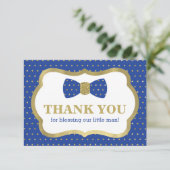 Klein Man Bedankt Card, Royal Blue, Gold (Staand voorkant)