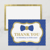 Klein Man Bedankt Card, Royal Blue, Gold (Voorkant / Achterkant)