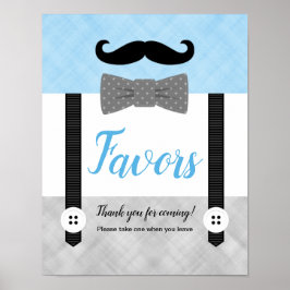 Klein man blauw grijs baby shower is voor teken poster