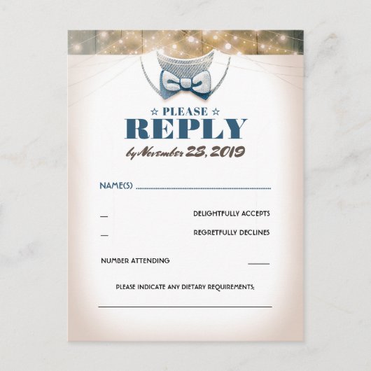 Klein Man | Boy Baby shower RSVP Briefkaart (Voorkant)