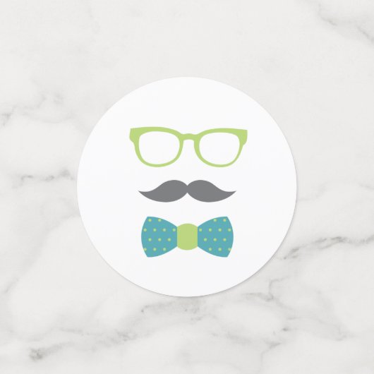 Klein Man Confetti, Blauwgroen, limoengroen, grijs Confetti (Kleine voorkant)