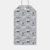 Klein Man Dank je Label, blauw, grijs Stropdas Cadeaulabel (Achterkant)