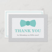 Klein Man Dank u kaart, Blauwgroen, grijs Bedankkaart (Voorkant / Achterkant)